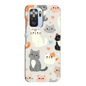 Чехол с рисунком кот на Xiaomi POCO F3 (Коллаж котов)