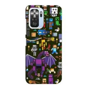 Чехол Майнкрафт на Xiaomi POCO F3 (AlphaPrint) Minecraft (Коллаж Майнкрафт)