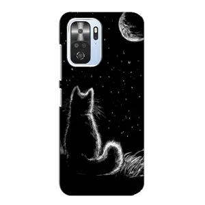 Чехол с принтом для Xiaomi POCO F3 (AlphaPrint) Модные коты (Котик и луна)