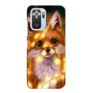 Чехлы с картинкой Лисички для Xiaomi POCO F3 (VPrint) (Лисичка в гирляндах)