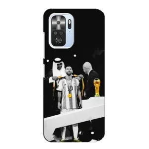 Чехлы для Xiaomi POCO F3 (Leo чемпион) (AlphaPrint) (Месси в накидке)