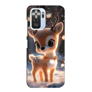 Яркий чехол для Xiaomi POCO F3 с Зимними Оленятами (Олененок)