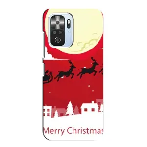 Рождественские Чехлы для Xiaomi POCO F3 (VPrint) (Санта с оленями)