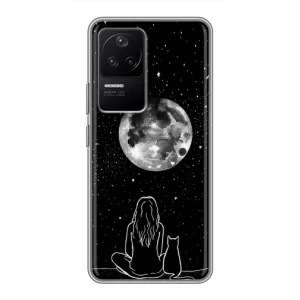 Чохол з малюнком кіт на Xiaomi POCO F4 (5G) (Дівчина з котом)