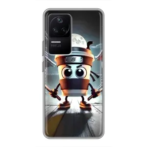 Чехол с мемом Тралалело тралала на Xiaomi POCO F4 (5G) (Капучино асасино)