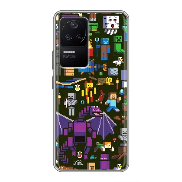 Чохол з принтом «Колаж Майнкрафт» для Xiaomi POCO F4 (5G)