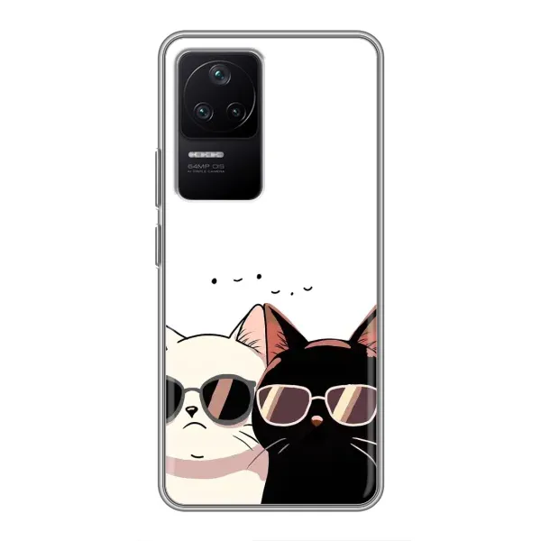 Чохол з принтом «Коти в окулярах» для Xiaomi POCO F4 (5G)