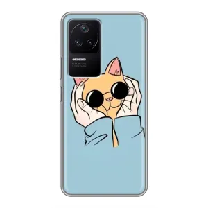 Чохол на Ксяомі ПОКО Ф4 (5G) з Котиками (VPrint) (Котик в окулярах)