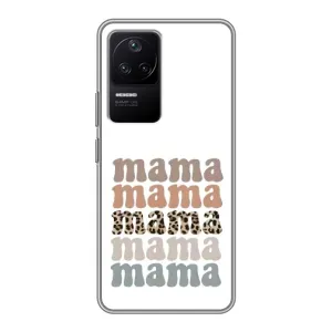 Чехлы для мамы на Xiaomi POCO F4 (5G) (Текстовый коллаж мама)