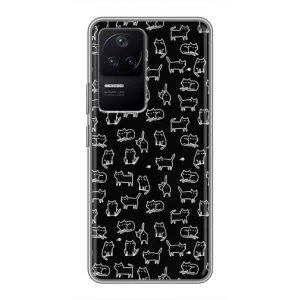 Чохол з принтом для Xiaomi POCO F4 (5G) (AlphaPrint) Модні коти (Маленькі котики)