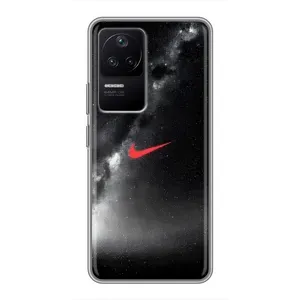 Чехол для Xiaomi POCO F4 (5G) - с принтом Найк (AlphaPrint) (Найк красный)