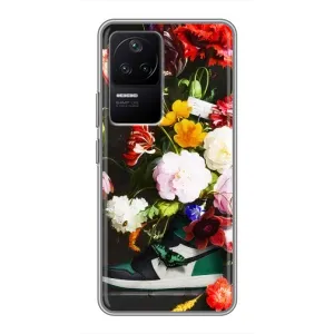 Бренднові Чохли для Xiaomi POCO F4 (5G) - (PREMIUMPrint) (Nike цветы)