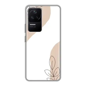 Силконовий чохол з принтом в квітах на Xiaomi POCO F4 (5G) (Нюдова гілочка абстракція)
