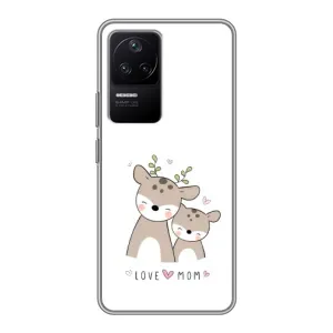 Чехлы для мамы на Xiaomi POCO F4 (5G) (Оленята мама и малыш)