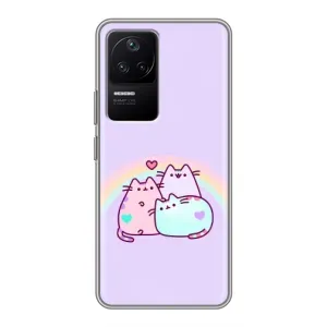 Чохол на Ксяомі ПОКО Ф4 (5G) з Котиками (VPrint) (Радужний котик)