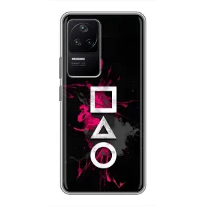 Чохол Гра в кальмара для Xiaomi POCO F4 (5G) (Символи Гра кальмара)