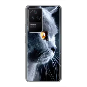 Чохли з Котиками для Xiaomi POCO F4 (5G) (VPrint) (Сірий Кіт)
