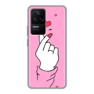 Чехол с принтом для Xiaomi POCO F4 (5G) (AlphaPrint - Знак сердечка)