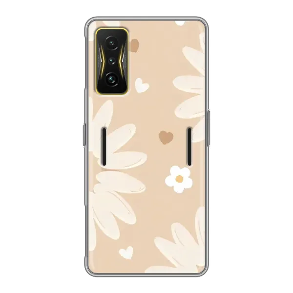 Чохол з принтом «Бежеві квіти» для Xiaomi POCO F4 GT
