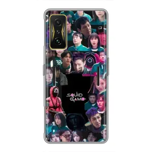Чохол Гра в кальмара для Xiaomi POCO F4 GT (Колаж Гра кальмара)