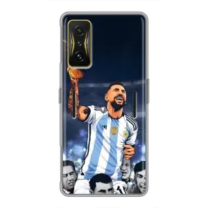 Чехлы для Xiaomi POCO F4 GT (Leo чемпион) (AlphaPrint) (Месси с кубком)