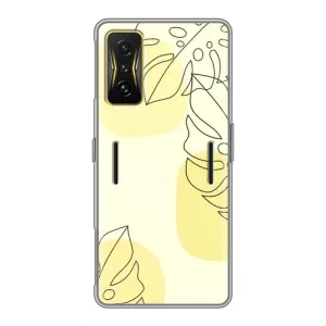 Силиконовый чехол с принтом в цветах на Xiaomi POCO F4 GT (Желтая монстера арт)