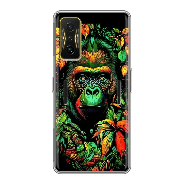 Чохол з принтом «Мавпа в квітах» для Xiaomi POCO F4 GT Чохол з принтом «Мавпа в квітах» для Xiaomi POCO F4 GT