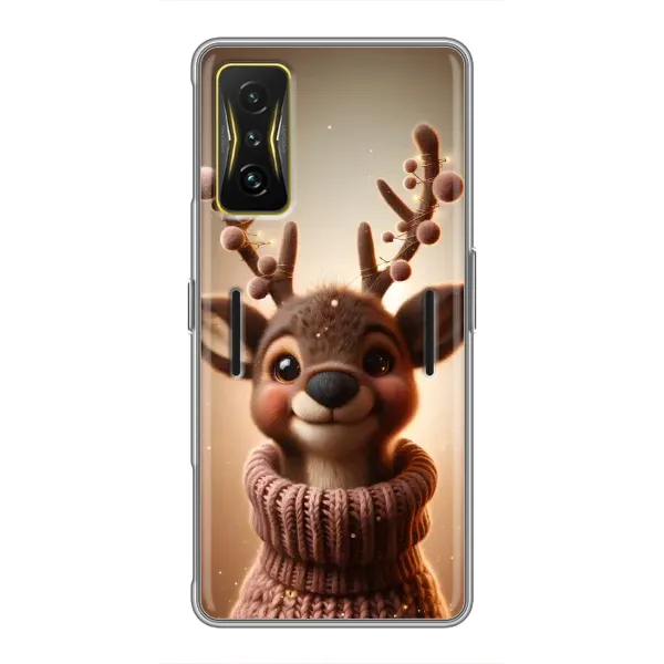 Чехол с принтом «Олень в свитере» для Xiaomi POCO F4 GT Чехол с принтом «Олень в свитере» для Xiaomi POCO F4 GT