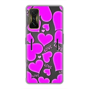 Чехлы для любимой на Сяомі POCO F4 GT (VPrint) (Pink hearts)
