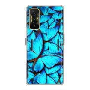 Чохол з принтом для Сяомі POCO F4 GT - (Прикольні) (AlphaPrint) (Сині метелики)