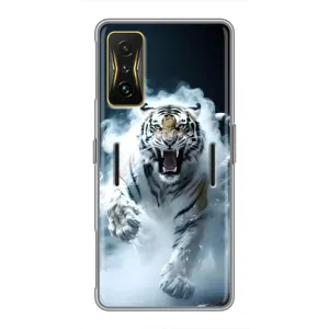 Чохол з картинкою 'Хижаки' для Xiaomi POCO F4 GT (Білий тигр у диму)