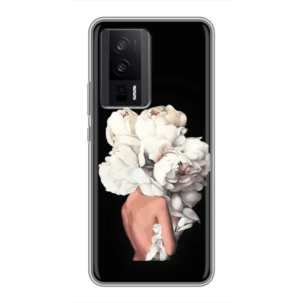 Чехол с принтом «Белые цветы» для Xiaomi POCO F5 Pro