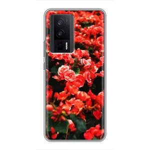 Чохли з квітами для Xiaomi POCO F5 Pro (VPrint) (Квіти червоні)