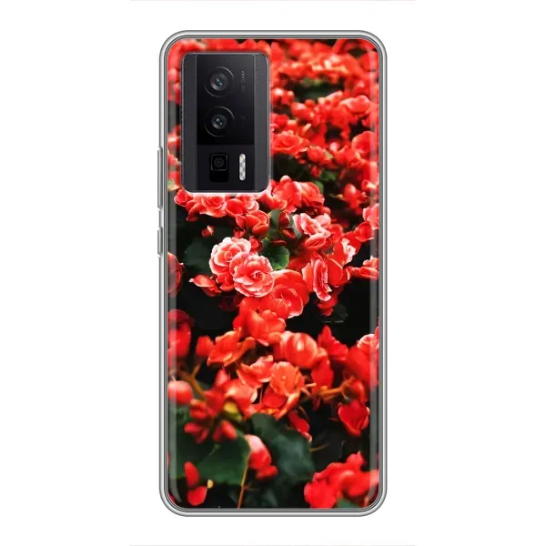 Чехол с принтом «Цветы красные» для Xiaomi POCO F5 Pro Чехол с принтом «Цветы красные» для Xiaomi POCO F5 Pro