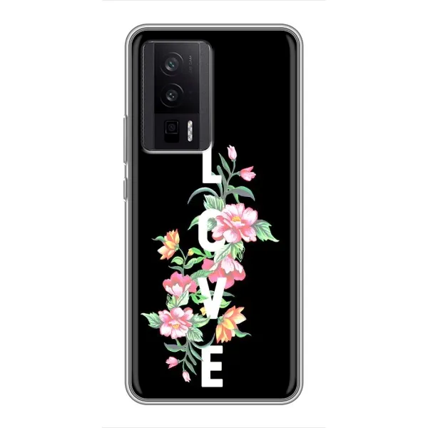 Чехол с принтом «Цветы LOVE» для Xiaomi POCO F5 Pro Чехол с принтом «Цветы LOVE» для Xiaomi POCO F5 Pro