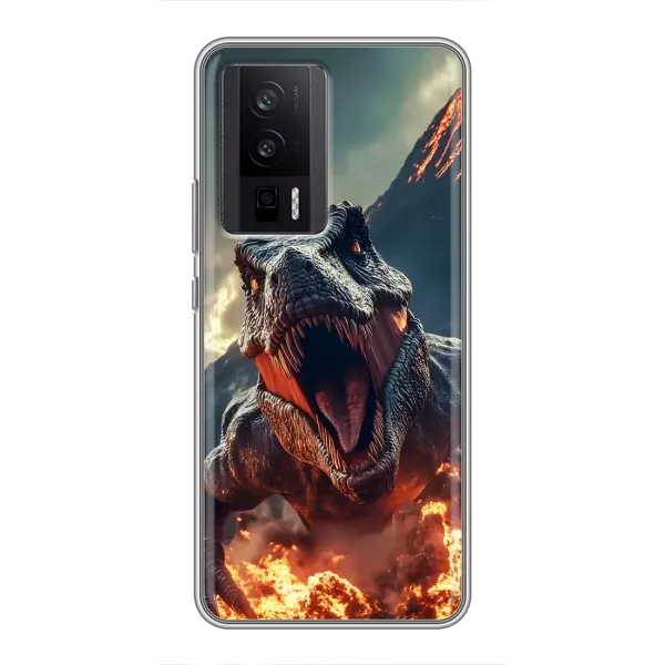 Чохол з принтом «Вогняний динозавр» для Xiaomi POCO F5 Pro Чохол з принтом «Вогняний динозавр» для Xiaomi POCO F5 Pro