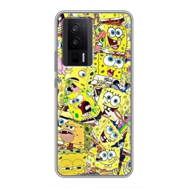Чехол с принтом «Эмоции Спанч Боба» для Xiaomi POCO F5 Pro