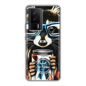 Чохол з принтом для Сяомі POCO F5 Про - (Прикольні) (AlphaPrint) (Єнот з банкою)