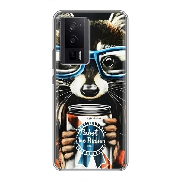 Чехол с принтом «Енот с банкой» для Xiaomi POCO F5 Pro
