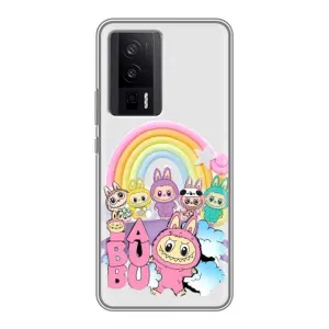 Чехол с Лабубу на Xiaomi POCO F5 Pro (Фон Лабубу)
