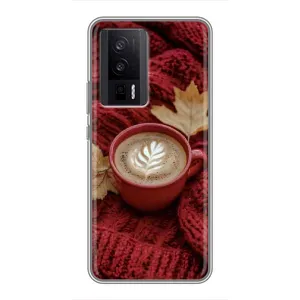 Чехол с уникальным дизайном «Осень с кофе» для Xiaomi POCO F5 Pro (Кофе на пледе)