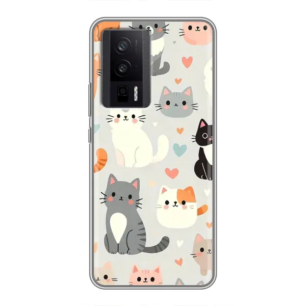 Чохол з принтом «Колаж котів» для Xiaomi POCO F5 Pro