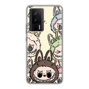 Чехол с Лабубу на Xiaomi POCO F5 Pro (Золотая обезьяна Bored Ape)