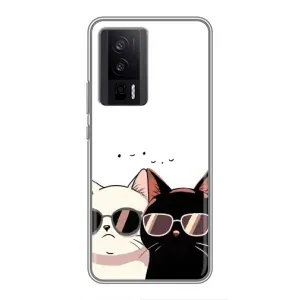 Чохол з малюнком кіт на Xiaomi POCO F5 Pro (Коти в окулярах)