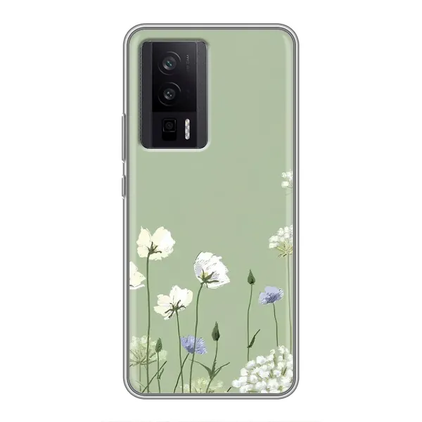 Чехол с принтом «Цветы на зеленом» для Xiaomi POCO F5 Pro Чехол с принтом «Цветы на зеленом» для Xiaomi POCO F5 Pro
