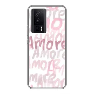 Чохол з розовим принтом для Xiaomi POCO F5 Pro (Аморе любов)