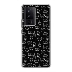 Чехол с принтом для Xiaomi POCO F5 Pro (AlphaPrint) Модные коты (Меленькие котики)