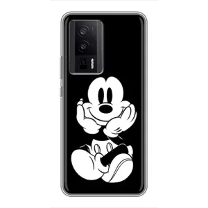 Эксклюзивный чехол для Xiaomi POCO F5 Pro (AlphaPrint - Мультяшные) (Микки на черном)
