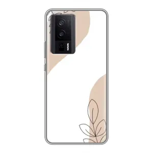 Силконовий чохол з принтом в квітах на Xiaomi POCO F5 Pro (Нюдова гілочка абстракція)