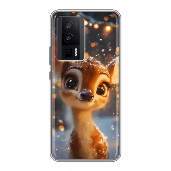 Чехол с принтом «Олененок среди гирлянд» для Xiaomi POCO F5 Pro